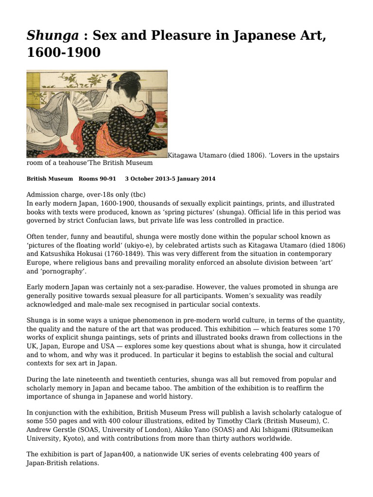 Shunga: Japanese Erotic Art 1600-1900 | PDF | Ukiyo E | Japanese Art