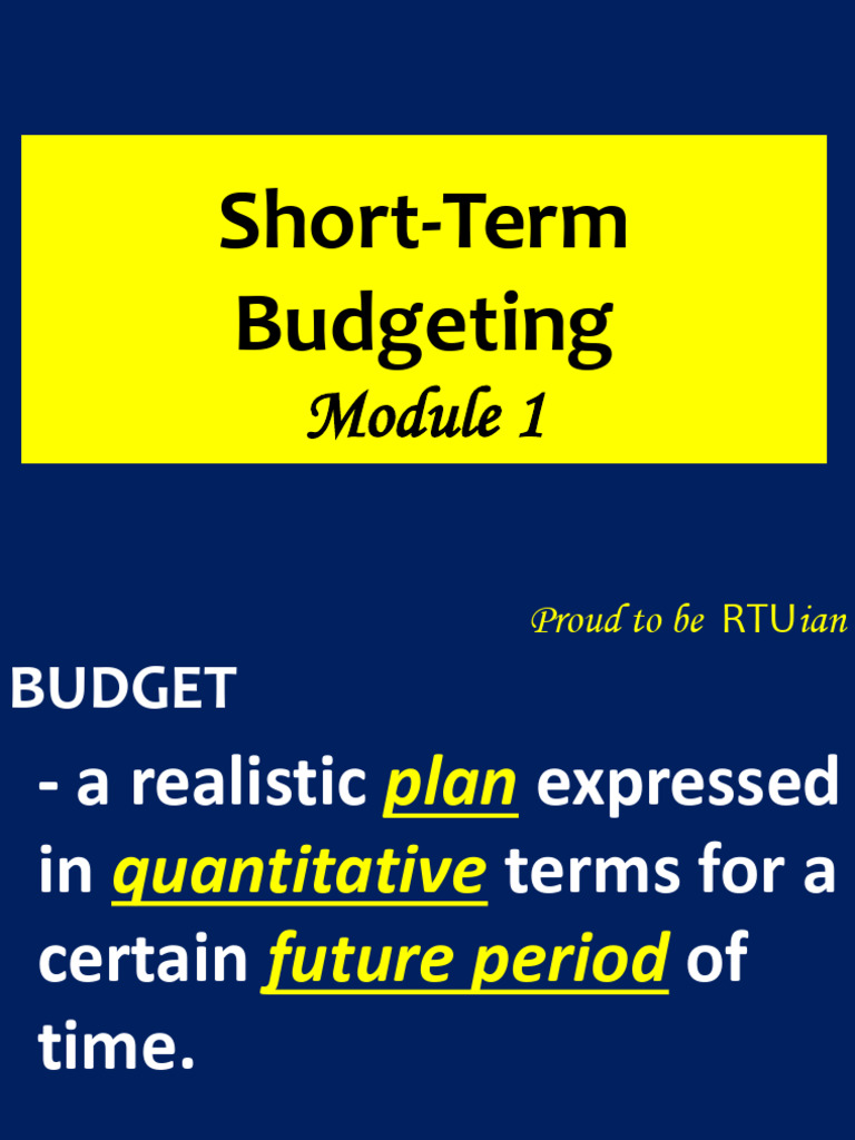 Short-Term Budgeting Overview Guide | PDF | Budget | Inventory