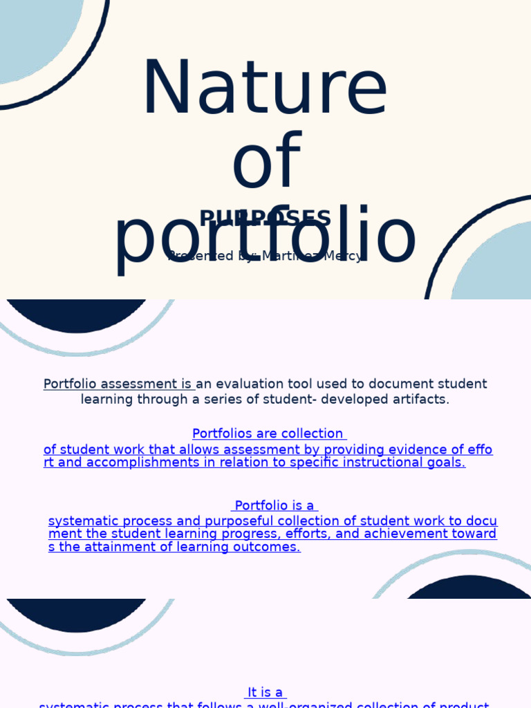 Nature of Portfolio | PDF