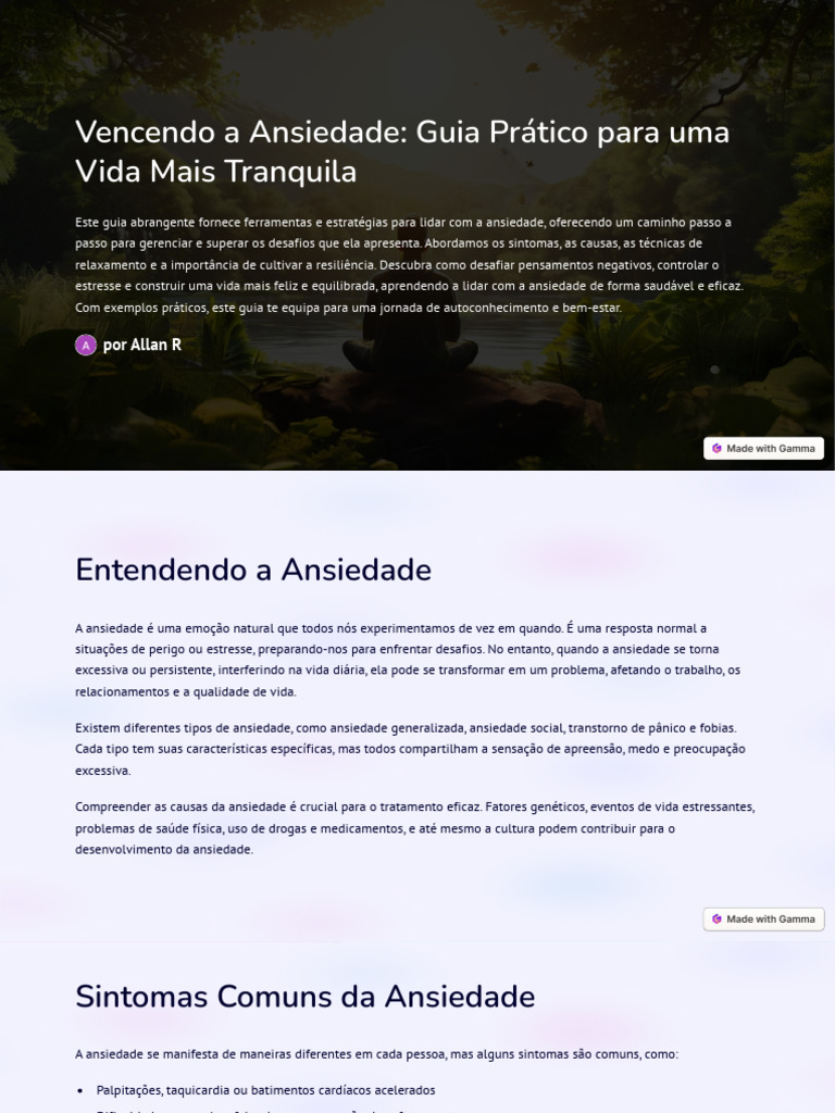 Guia Prático para Vencer a Ansiedade | PDF | Ansiedade | Pensamento