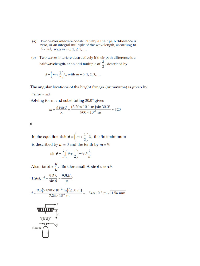 Maxima and Interference Solutions | PDF