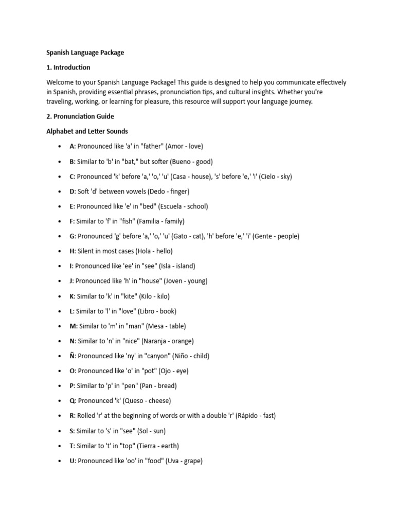 Spanish Language Pdf