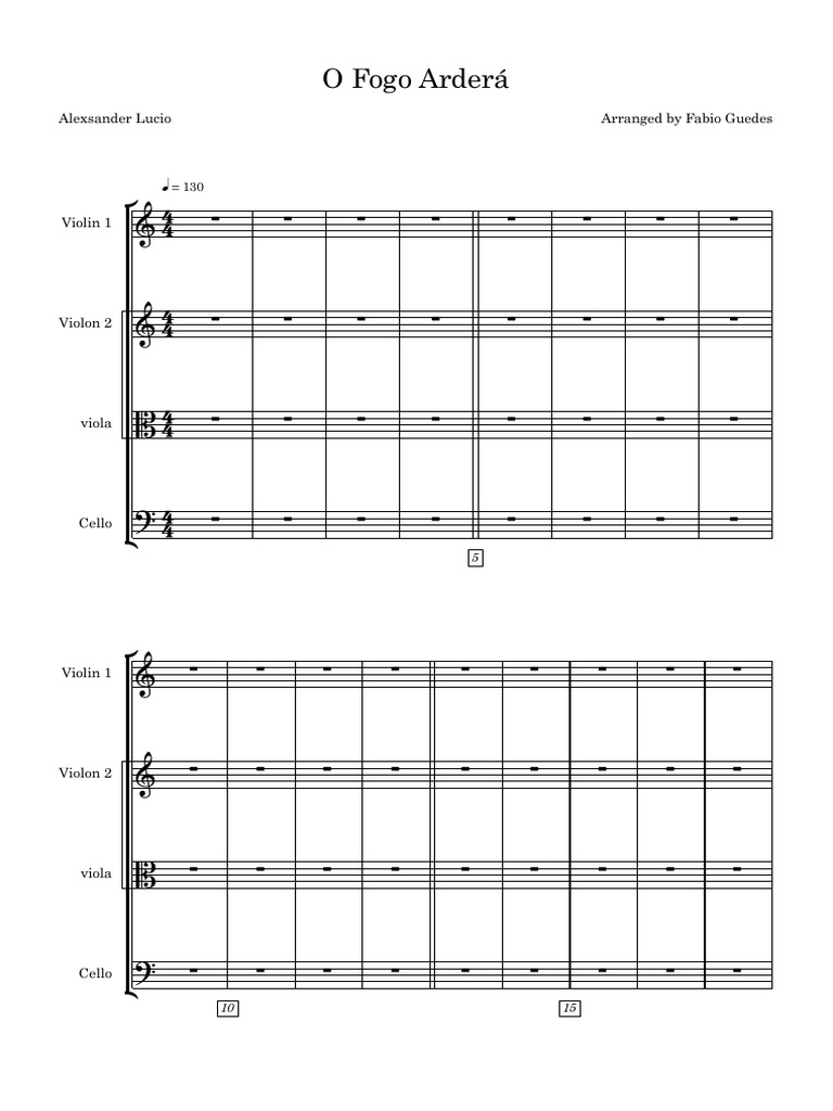 O Fogo Arderá - Partitura Completa | PDF | Viola | Violin