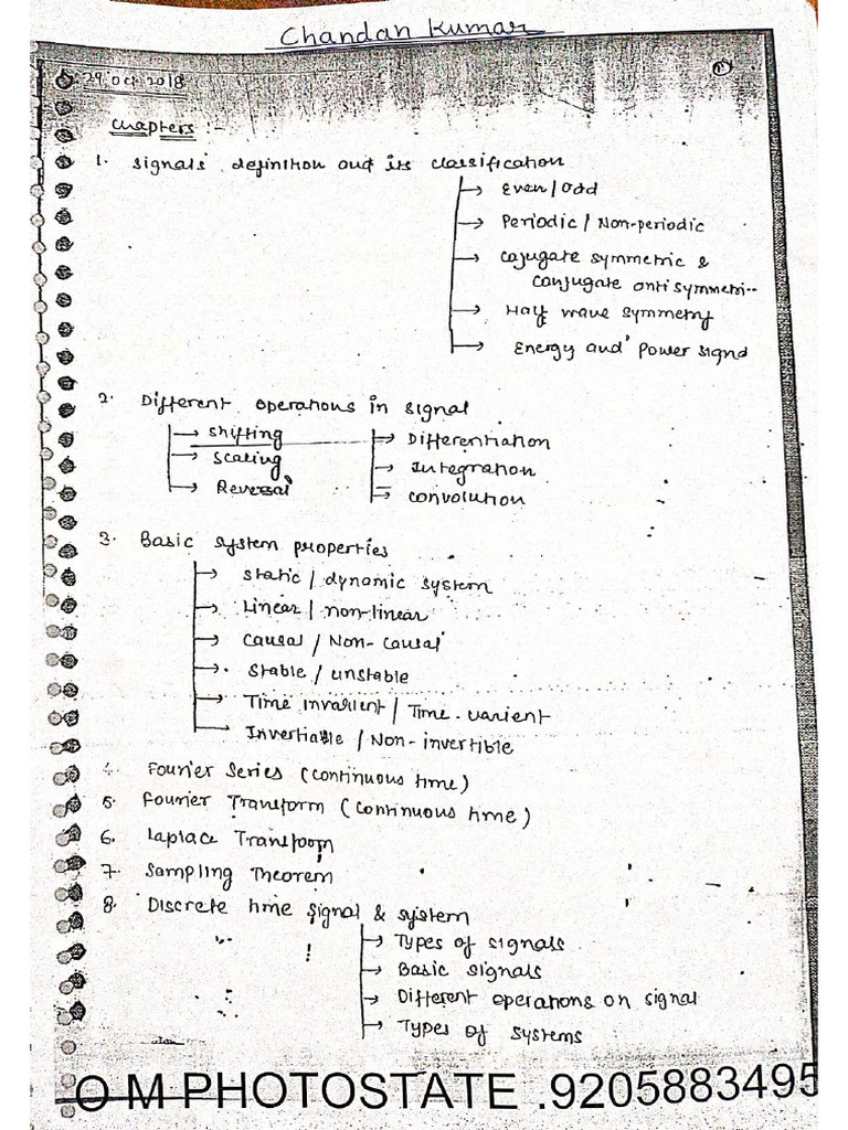 signal and system chapter 1-8 notes | PDF