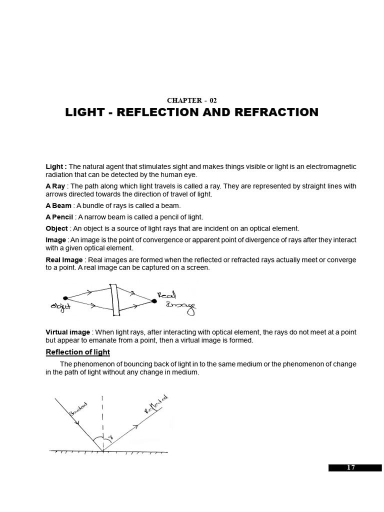 Light: Reflection and Refraction Concepts | PDF | Mirror | Reflection ...