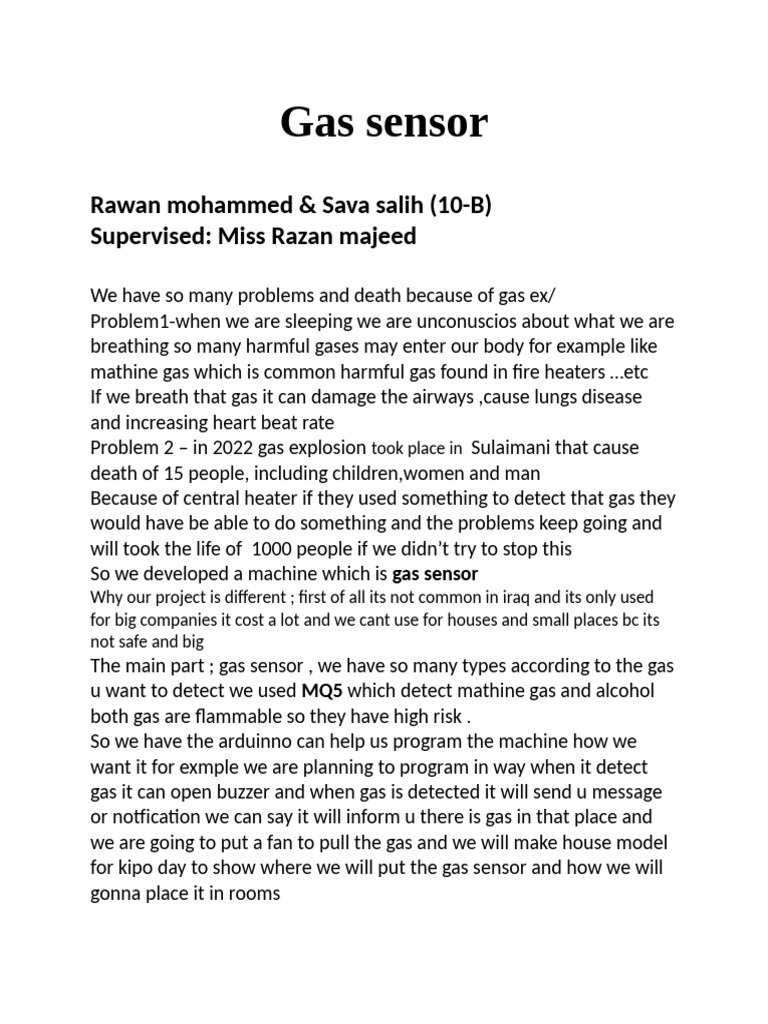Gas Sensor | PDF