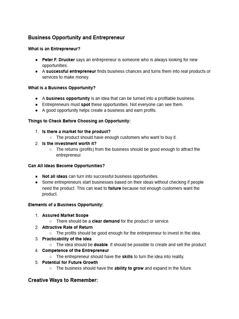 Identifying Profitable Business Opportunities | PDF | Entrepreneurship ...