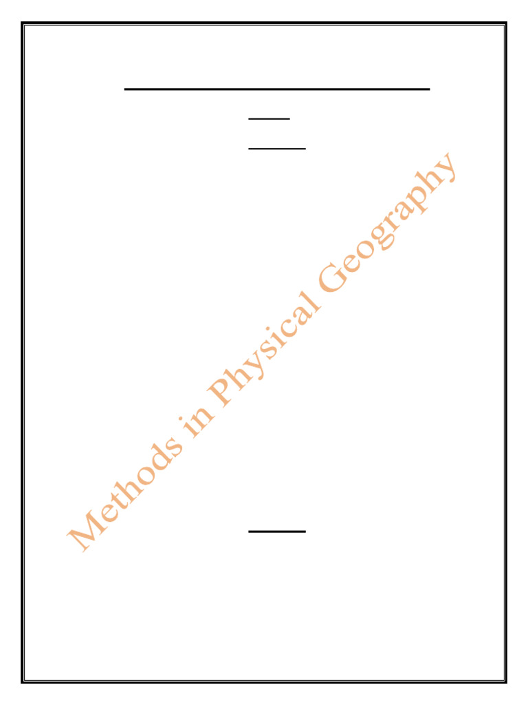 Methods in Physical Geography | PDF