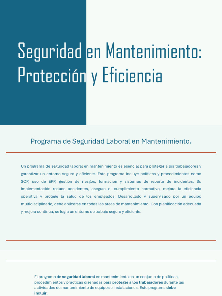 Seguridad en Mantenimiento 1724213677 | PDF | Seguridad y salud ocupacional