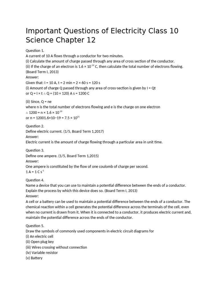 important-questions-of-electricity-class-10-science-chapter-12-pdf