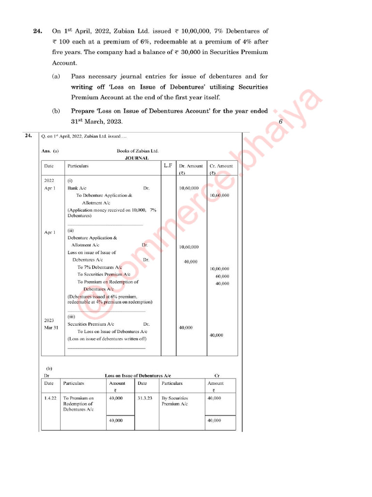 Debentures Imp Questions Pdf