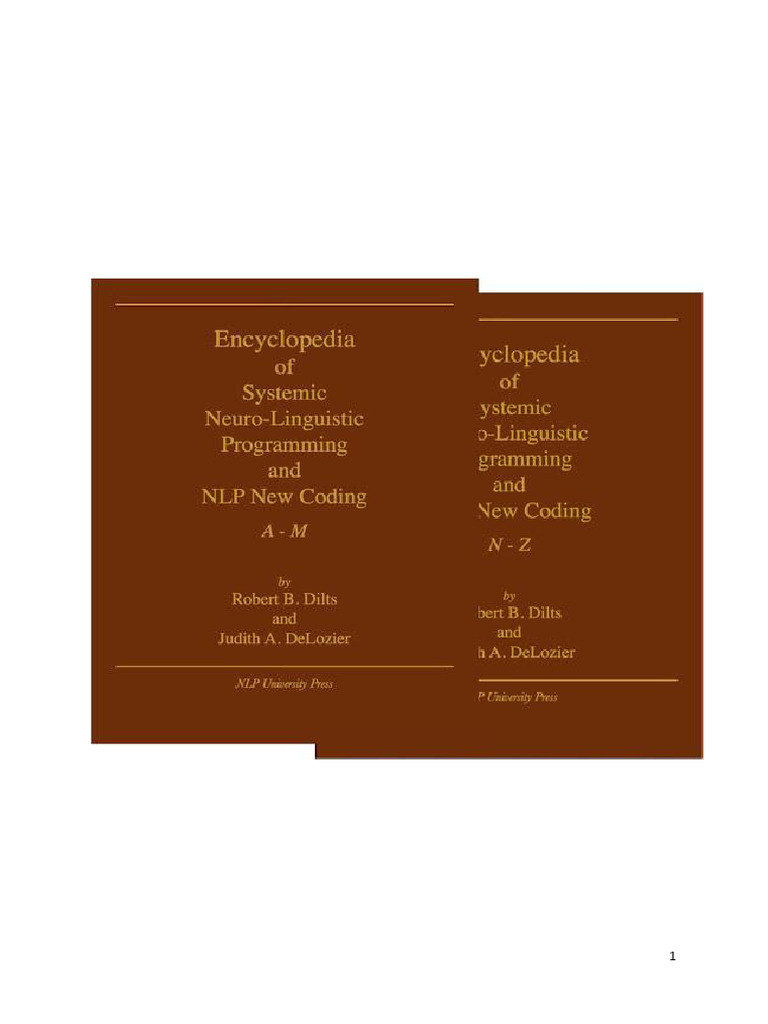 Encyclopedia of Systemic Neuro-Linguistic Programming and NLP New ...