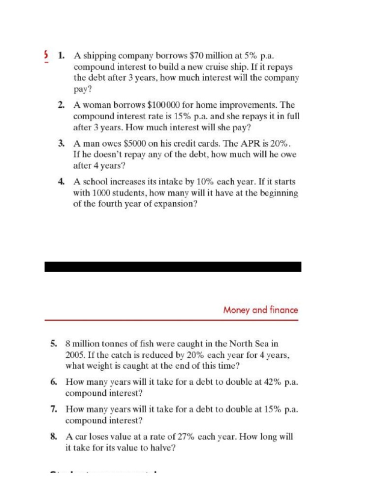 Maths Homework Compound Interest | PDF