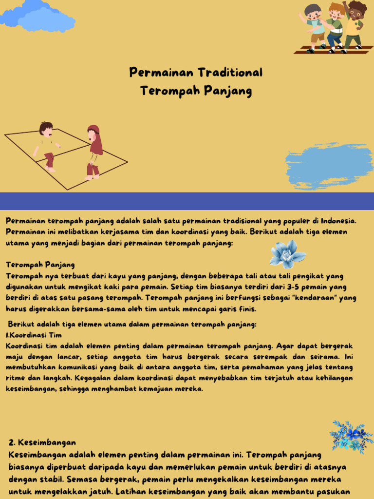 Permainan Terompah Panjang Tradisional | PDF