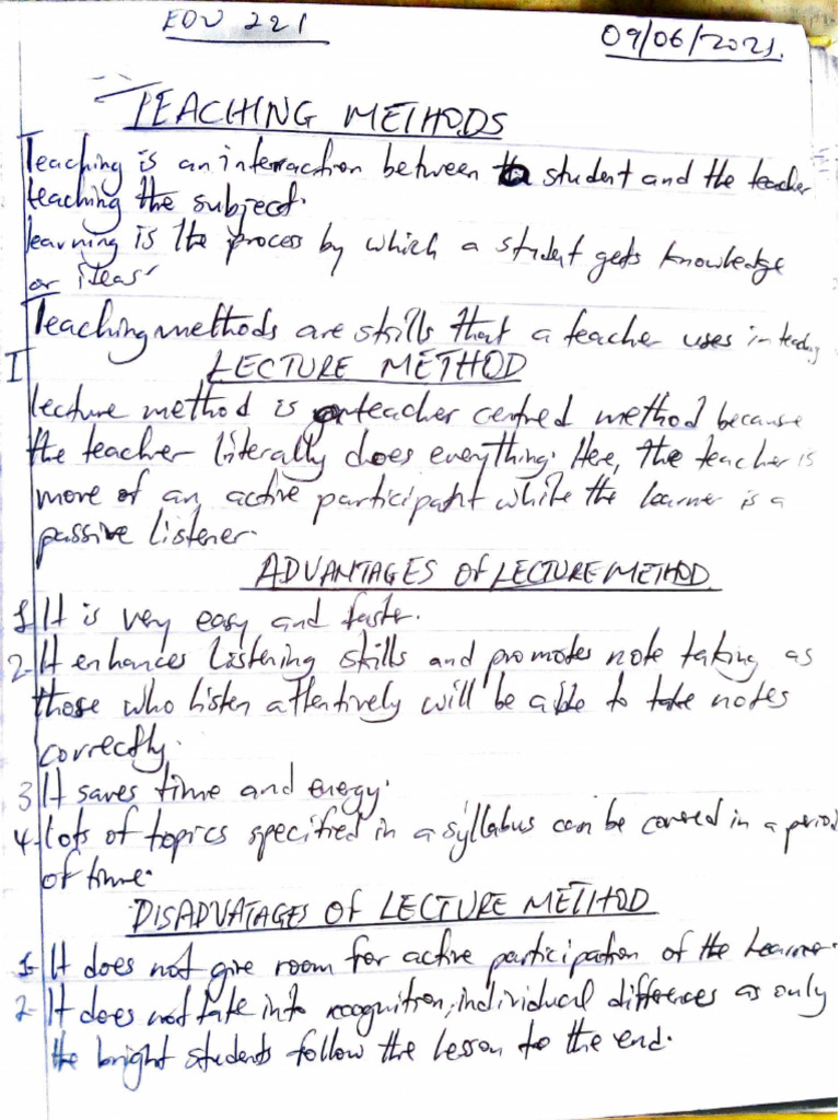 Edu 221 Compiled Notes | PDF