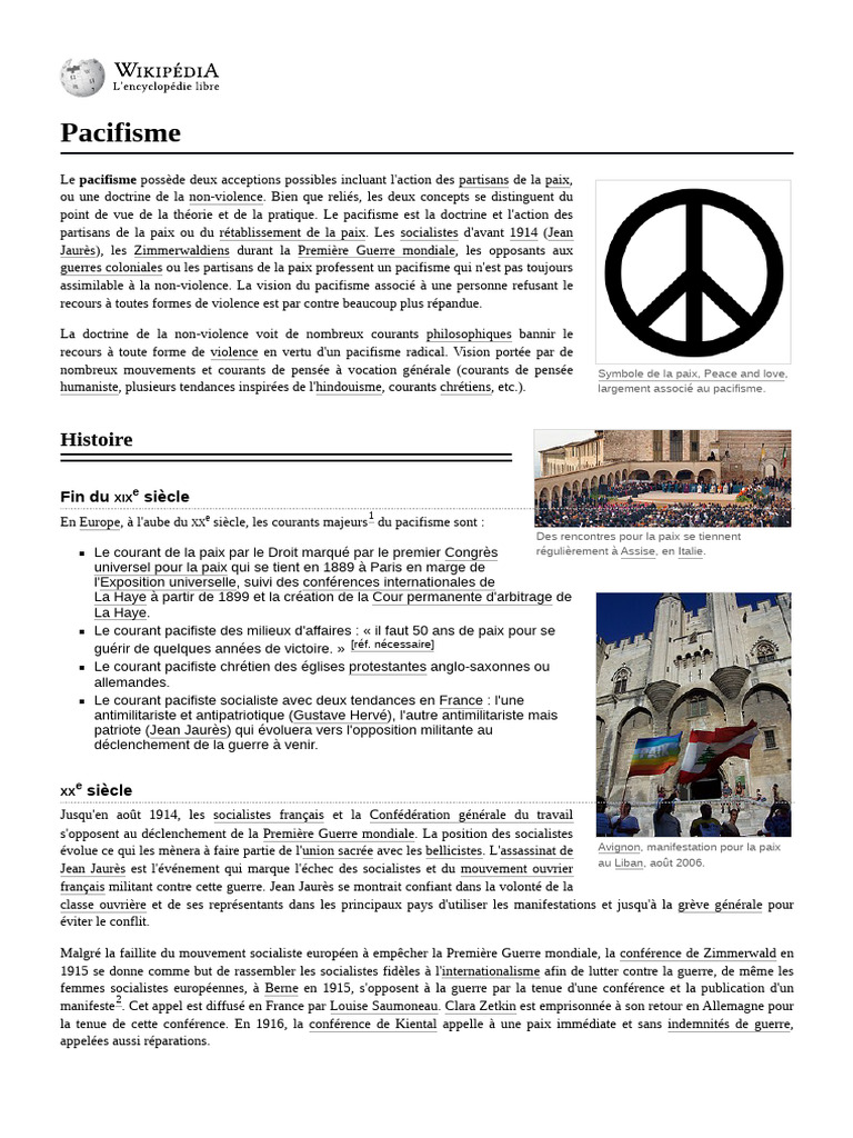 Définition et courants du pacifisme | PDF | Pacifisme