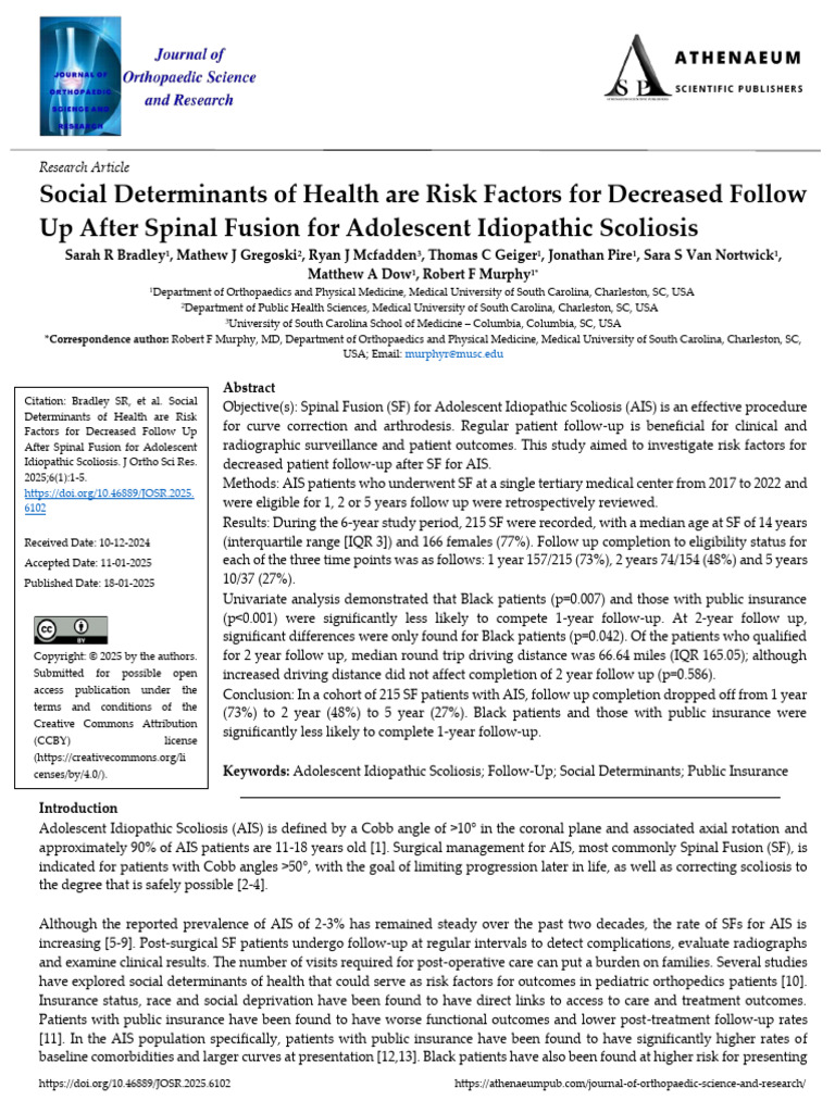 Social Determinants of Health Are Risk Factors For Decreased Follow Up ...