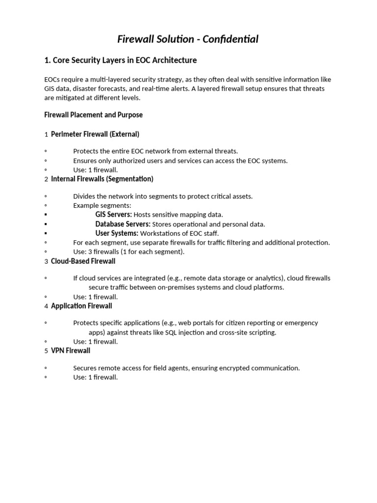 EOC Firewall Solutions and Cost Analysis | PDF | Cloud Computing ...