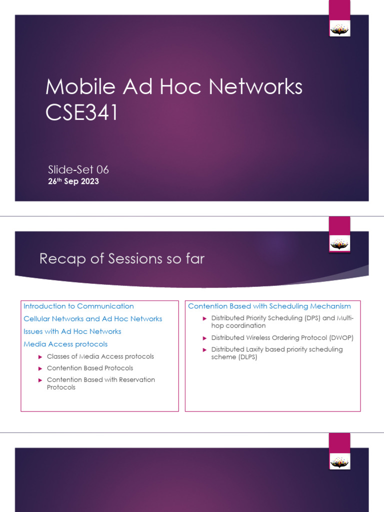 Overview of Mobile Ad Hoc Networks | PDF | Transmission Control ...