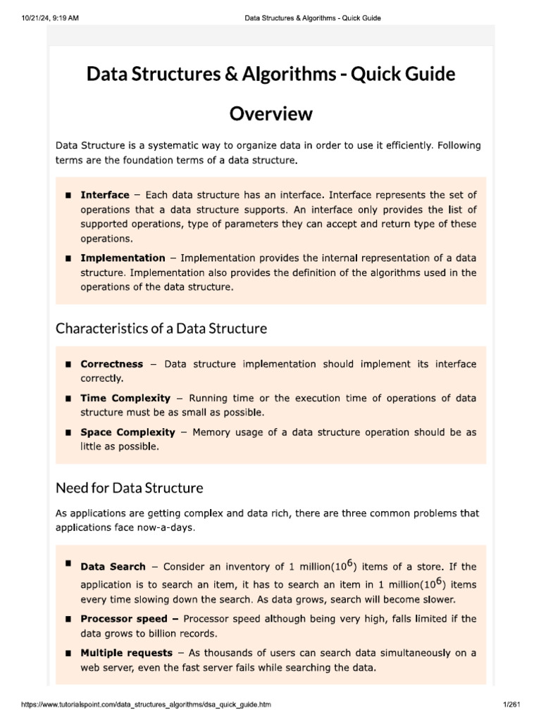 Data Structures and Algorithm | PDF