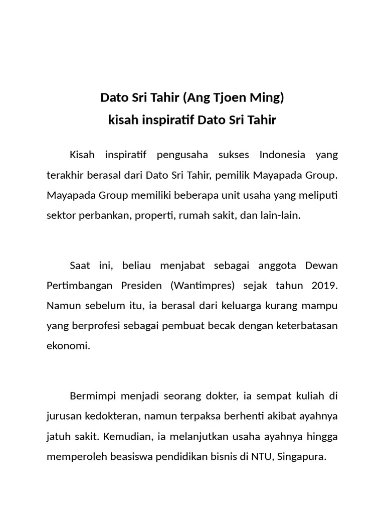 Dato Sri Tahir | PDF