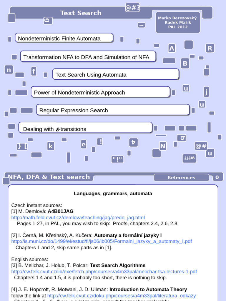 NFA and DFA in Text Search Algorithms | PDF | Automata Theory ...