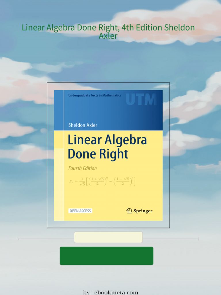 Download complete linear algebra done right 4th edition sheldon axler