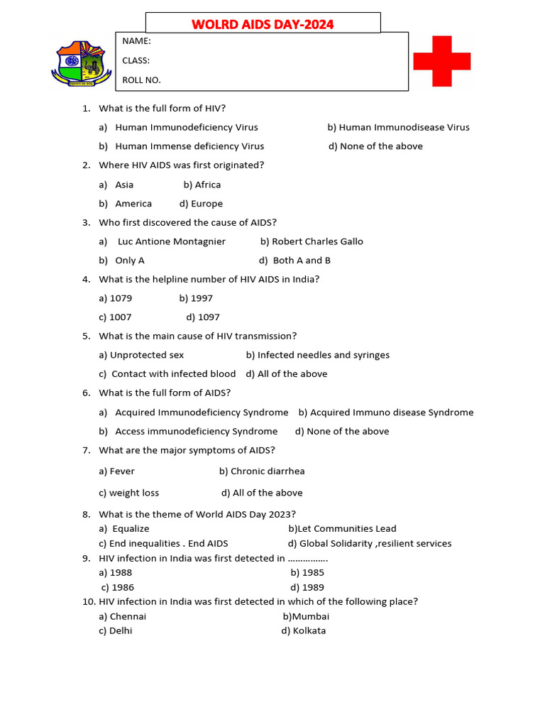 HIV/AIDS Quiz Questions & Answers | PDF | Hiv/Aids | Hiv