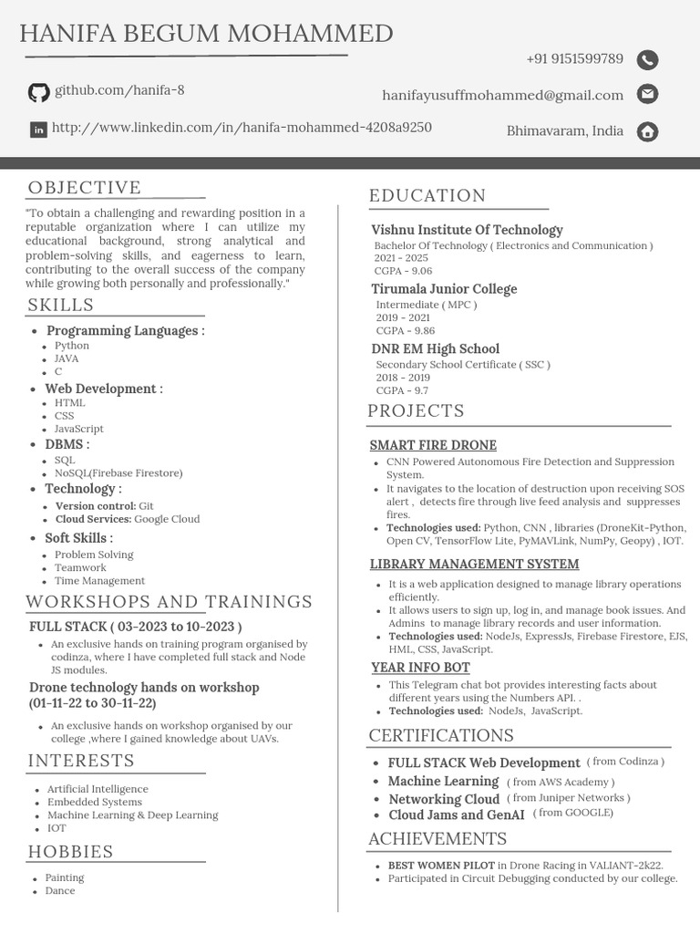 21PA1A04A4 Resume | PDF | Computing | Computer Science