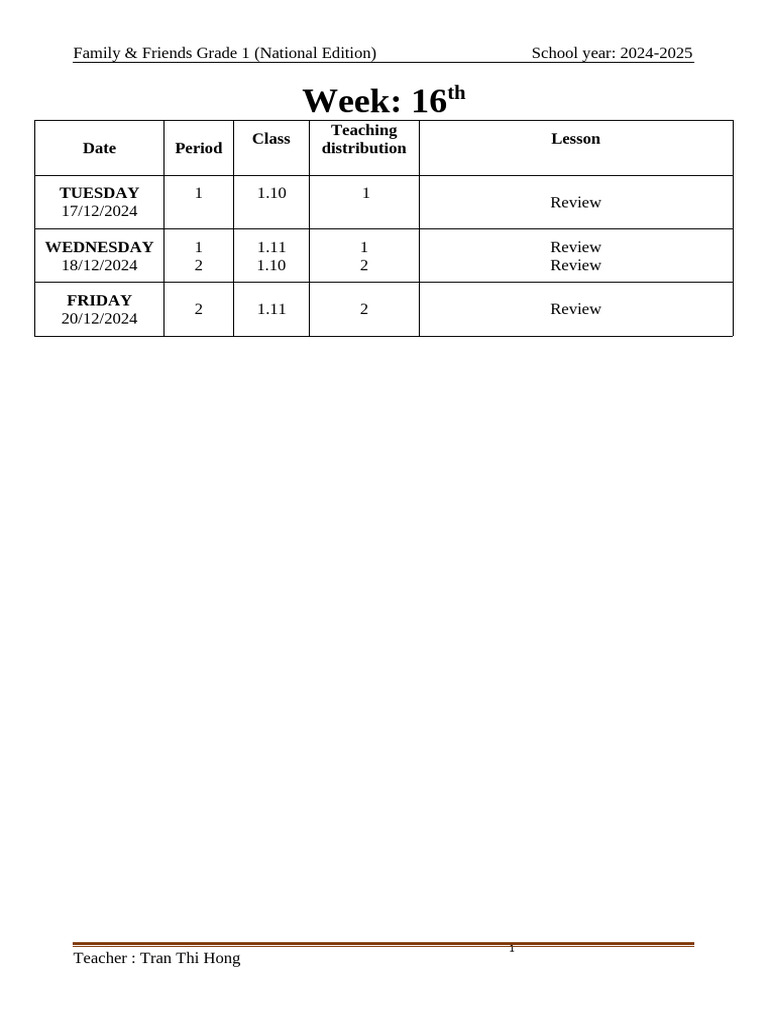 Lesson Plan Grade 1 W16 Pdf Vocabulary English Language