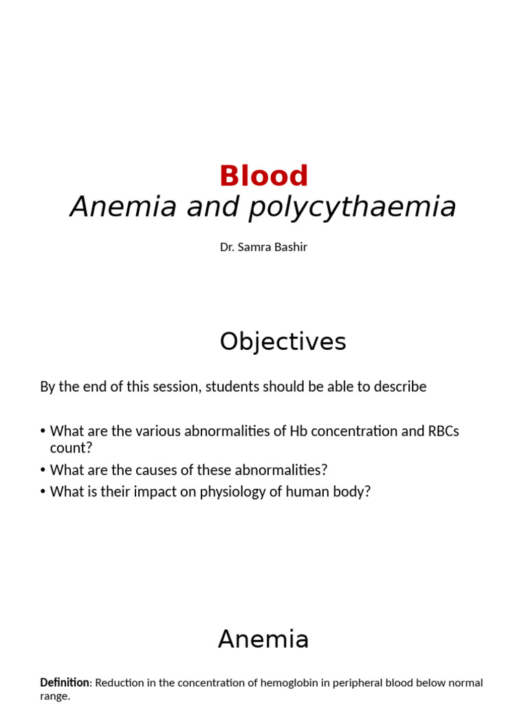 Anemia and Polycythemia | PDF | Anemia | Clinical Medicine