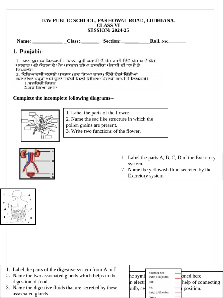Class VI Homework Guide | PDF | Equations