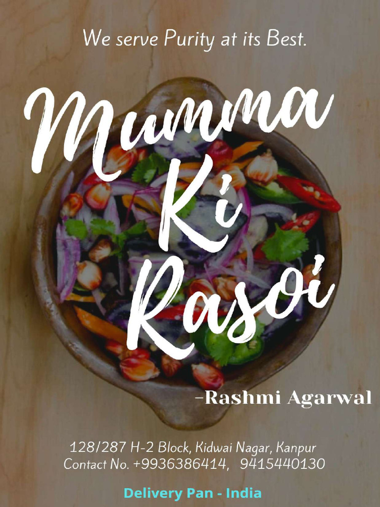 Mumma Ki Rasoi - Menu-1 | PDF