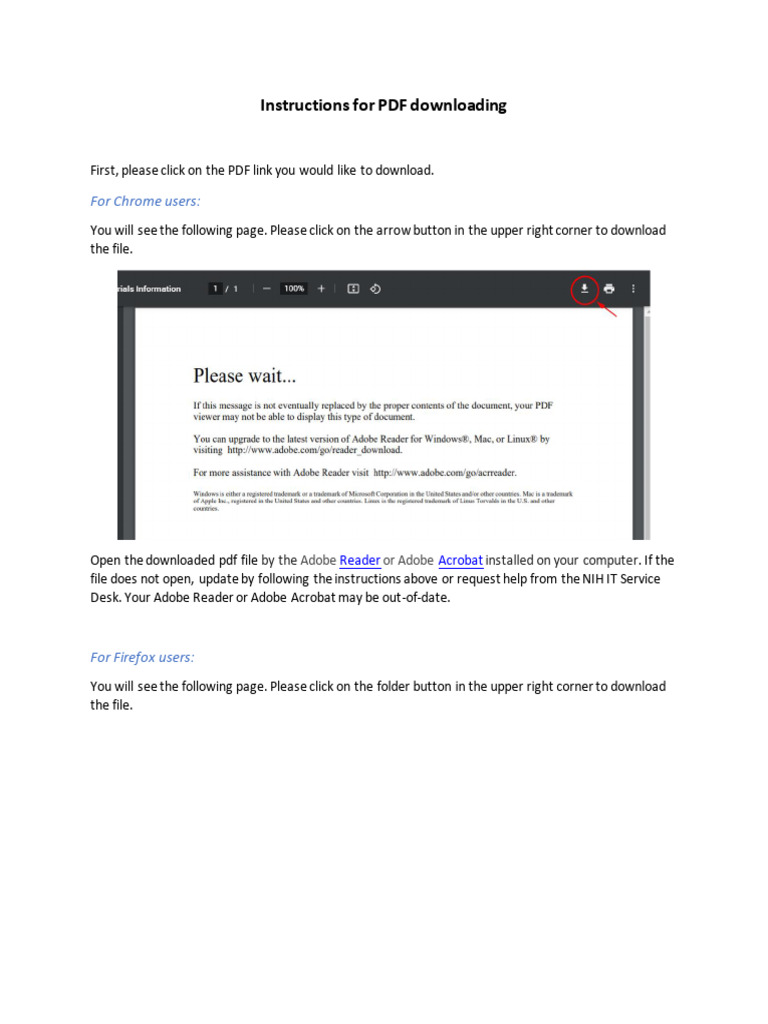 Instructions For PDF Downloading | PDF