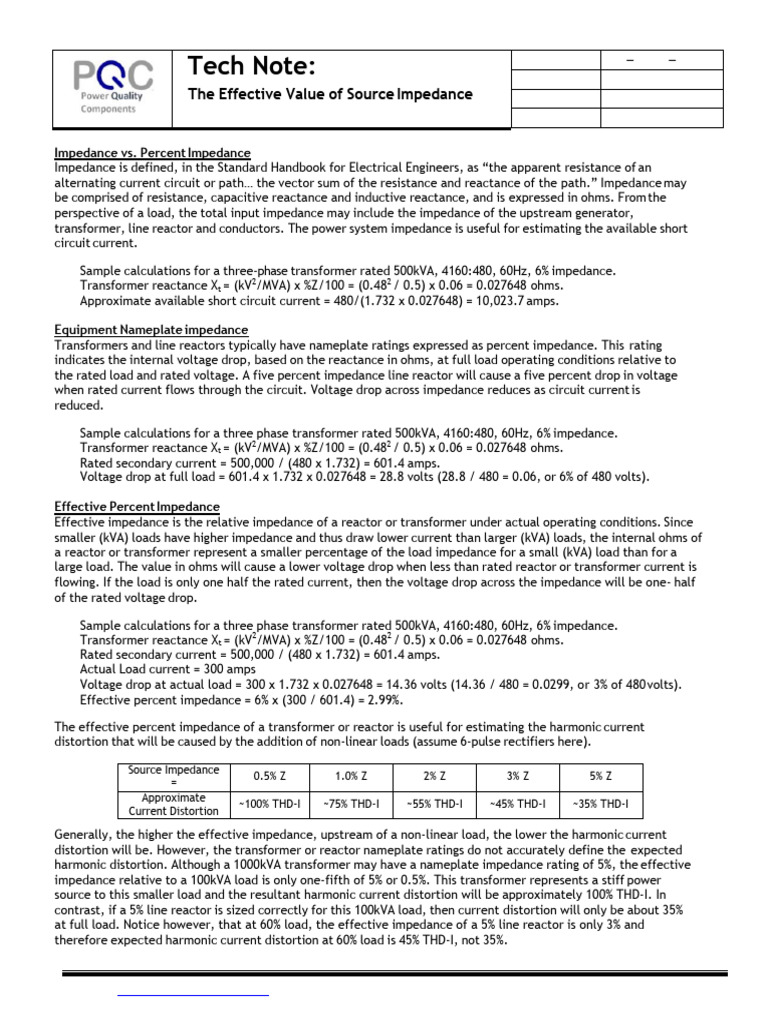 Source-impedance | PDF | Electrical Impedance | Transformer