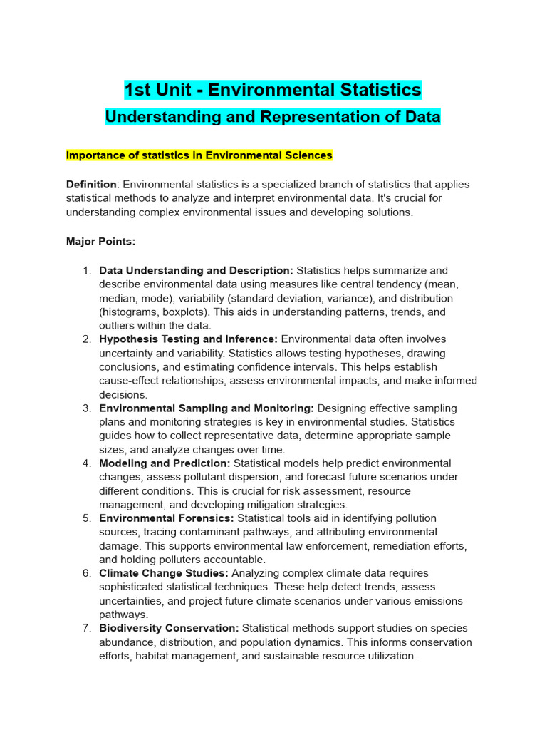 1st Unit - Statistics | PDF | Statistics | Level Of Measurement