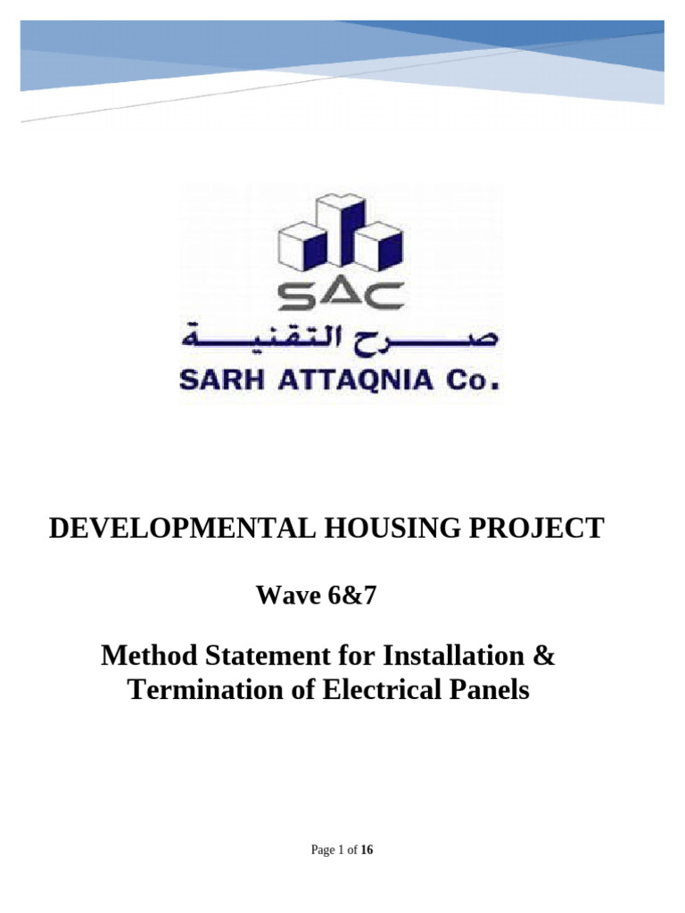 Electrical Panel Installation Method | PDF | Scaffolding