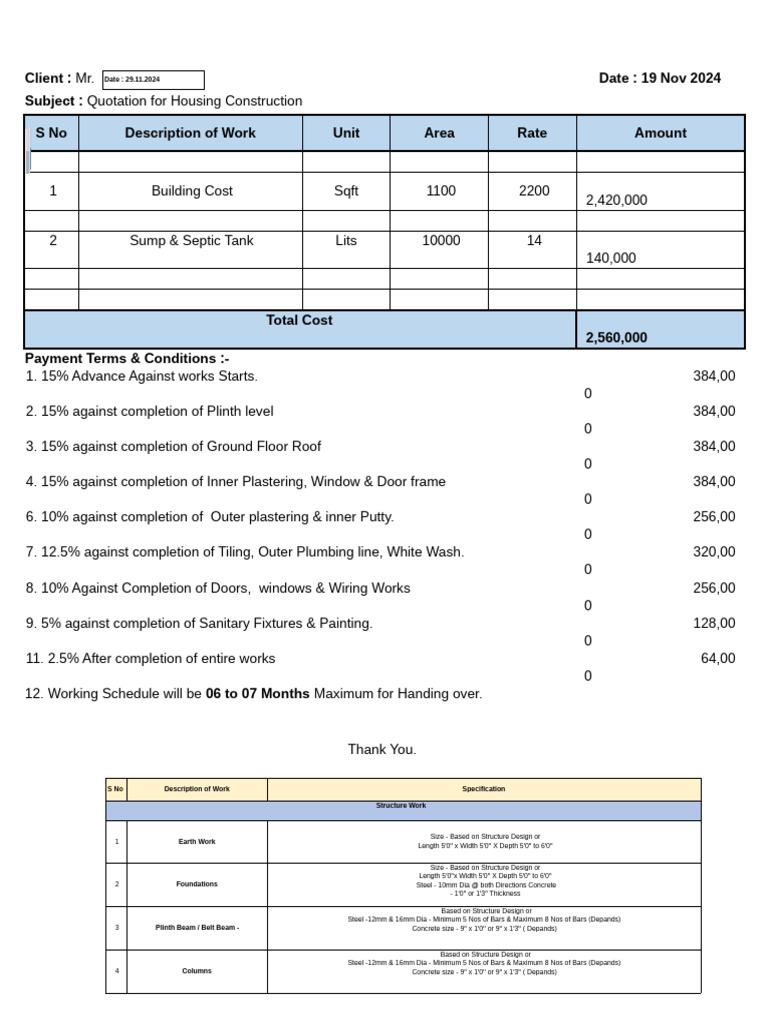 Building Agreement Specification | PDF | Tap (Valve) | Wall