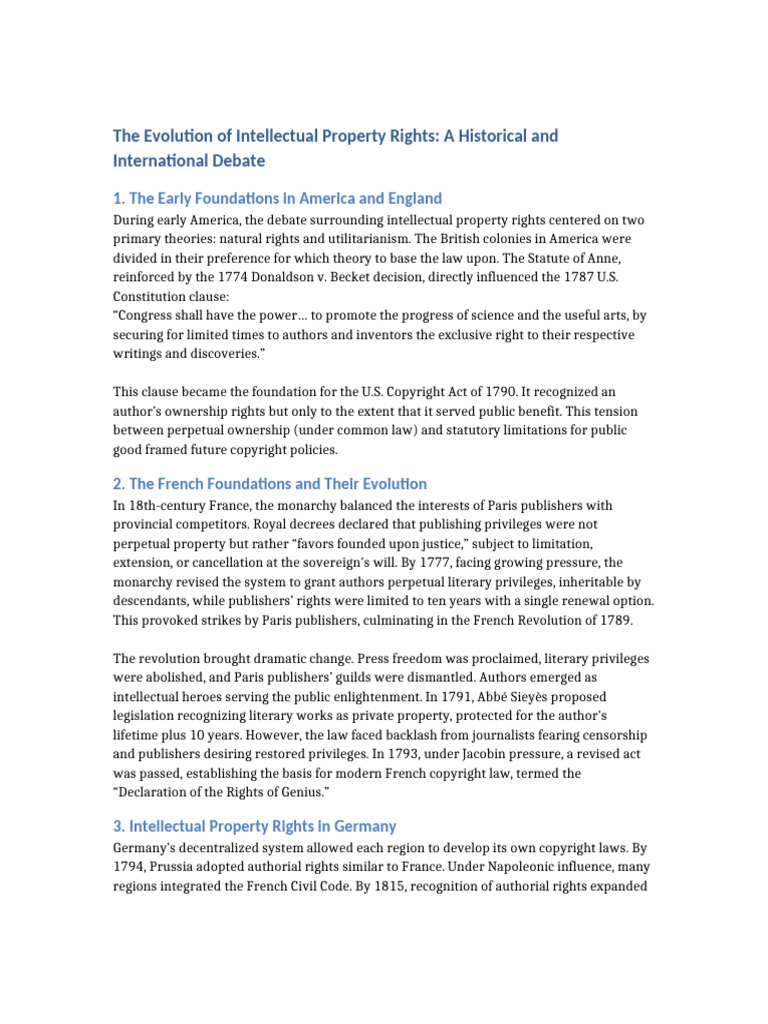 Evolution of Global IP Rights | PDF | Intellectual Property | Copyright