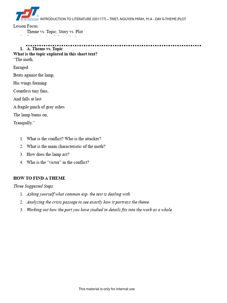 Understanding Theme and Plot in Literature | PDF
