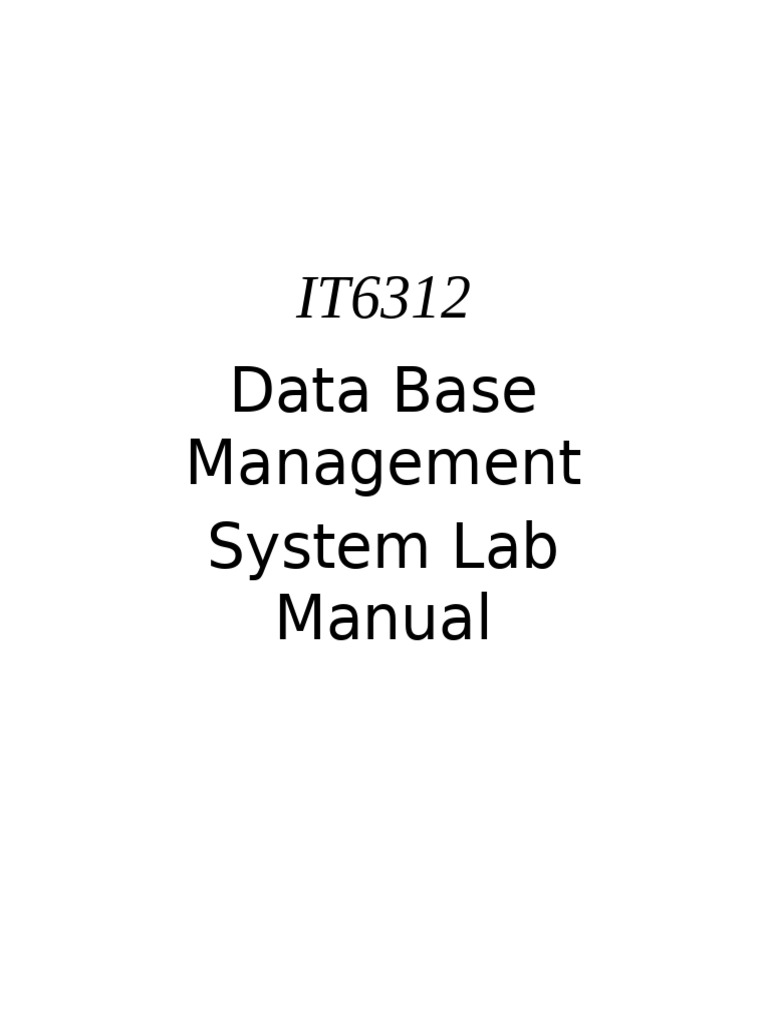 DBMS Lab Manual: SQL & PL/SQL Guide | PDF | Databases | Database Index