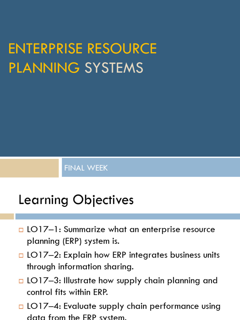 Week 5-6 - Summary of Erp | PDF | Enterprise Resource Planning | Inventory