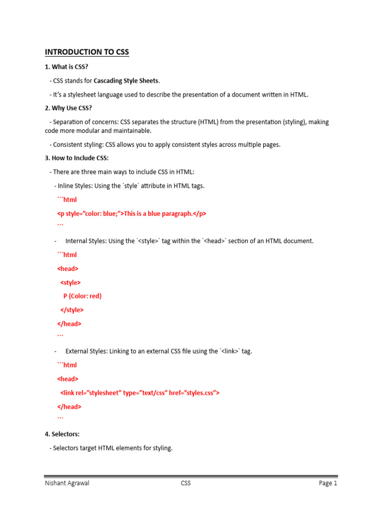 CSS Basics for Web Design | PDF | Html | Html Element