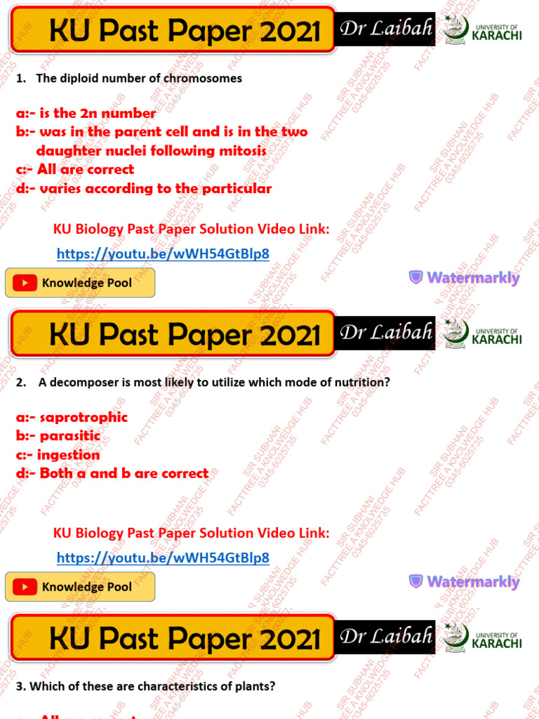 KU Biology Past Paper 2021 | PDF | Plant Stem | Leaf