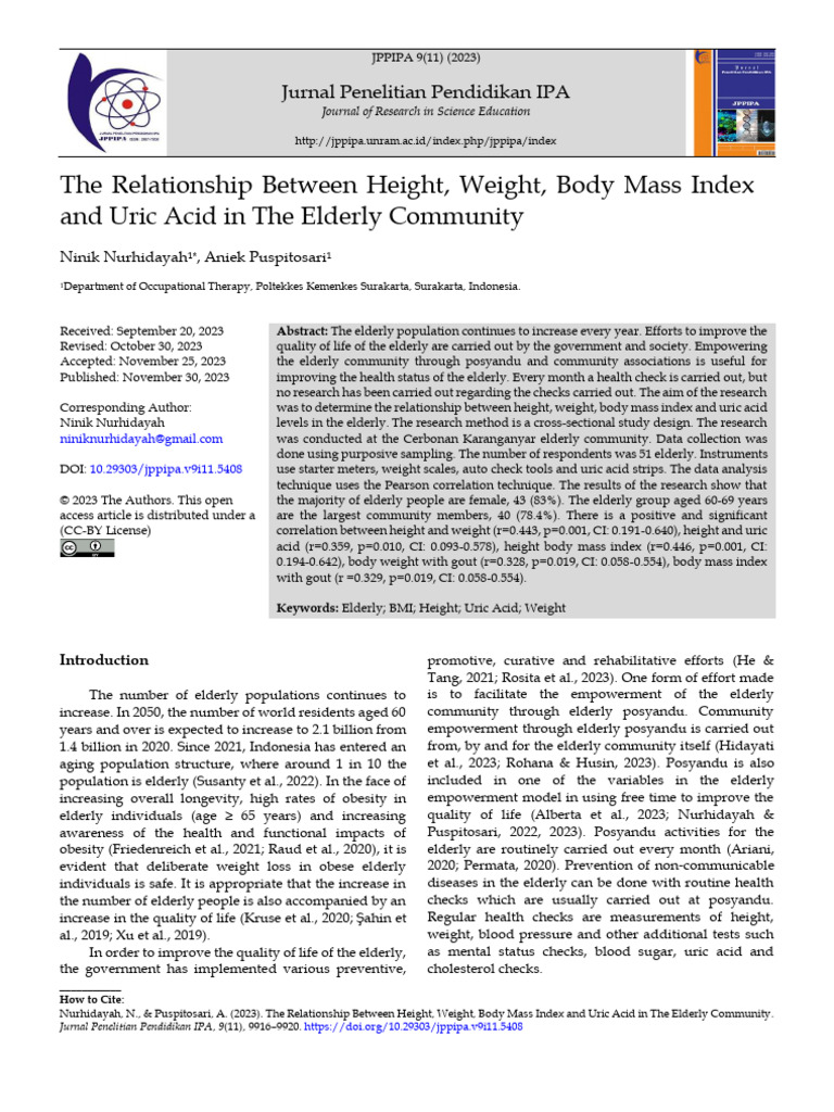 Relationship Between Height Weight Body Mass Index | PDF | Body Mass ...