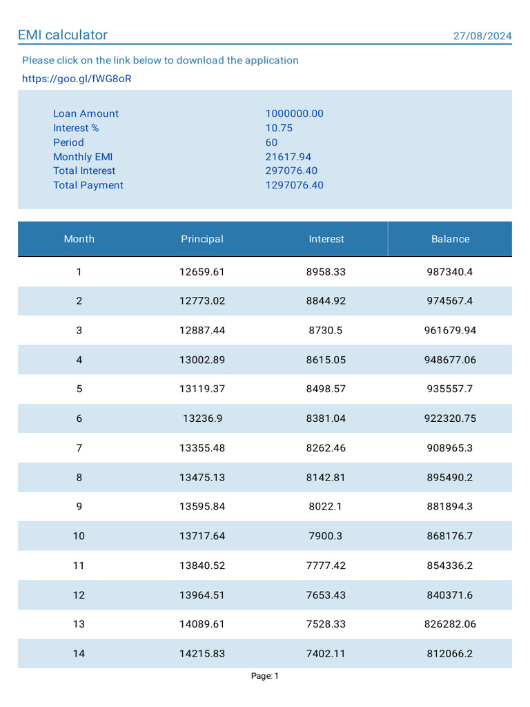 EMICalculator EMI1724740130607 PDF | PDF | Demand For Money | Financial ...