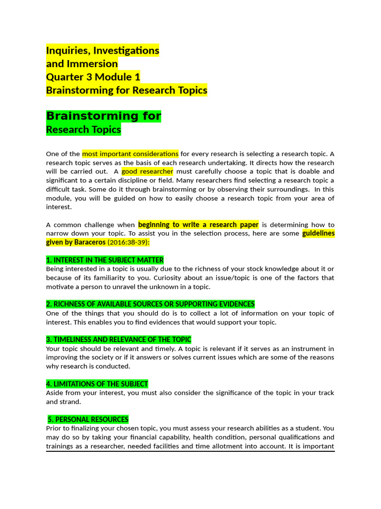 Inquiries III Activity Mod. 1 | PDF | Cognition | Cognitive Science