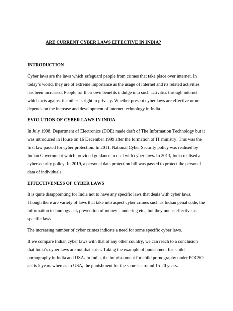 Are Cyber Laws Effective in India | PDF | Cybercrime | Computer Security