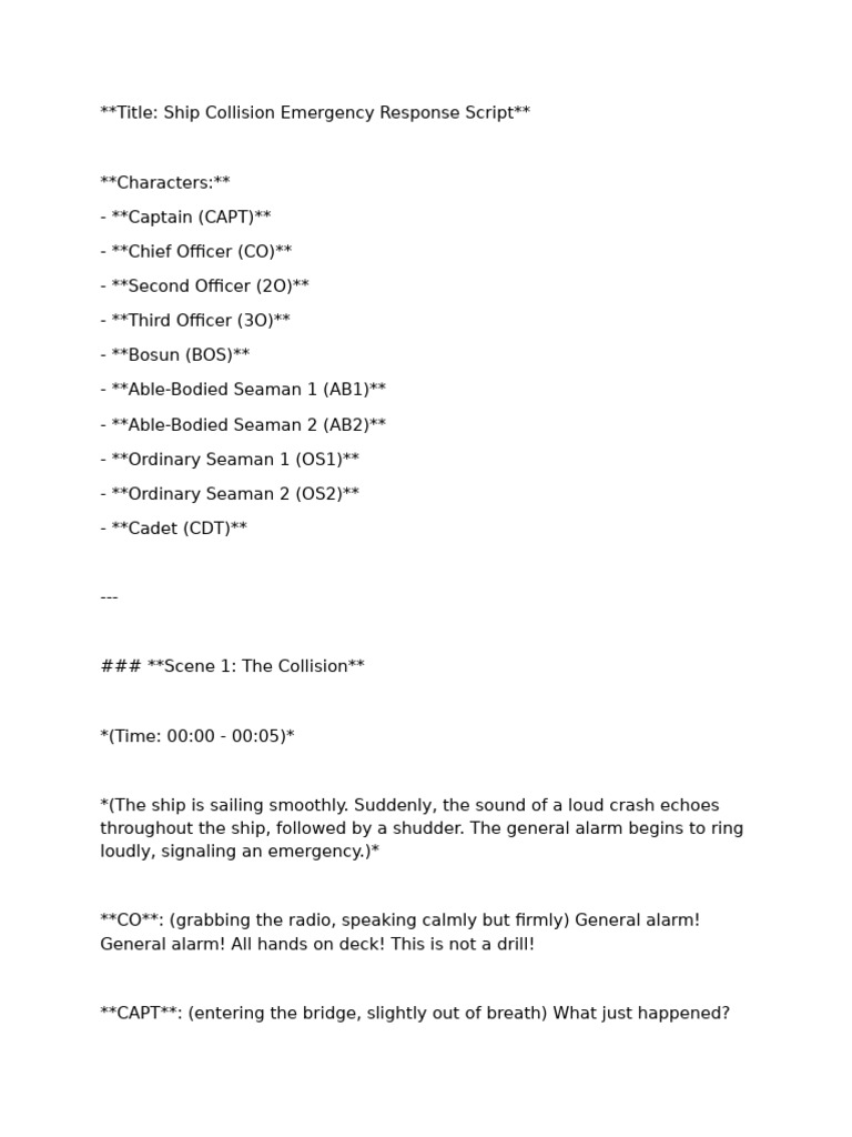 Scrpt | PDF | Sea Captain | Ships