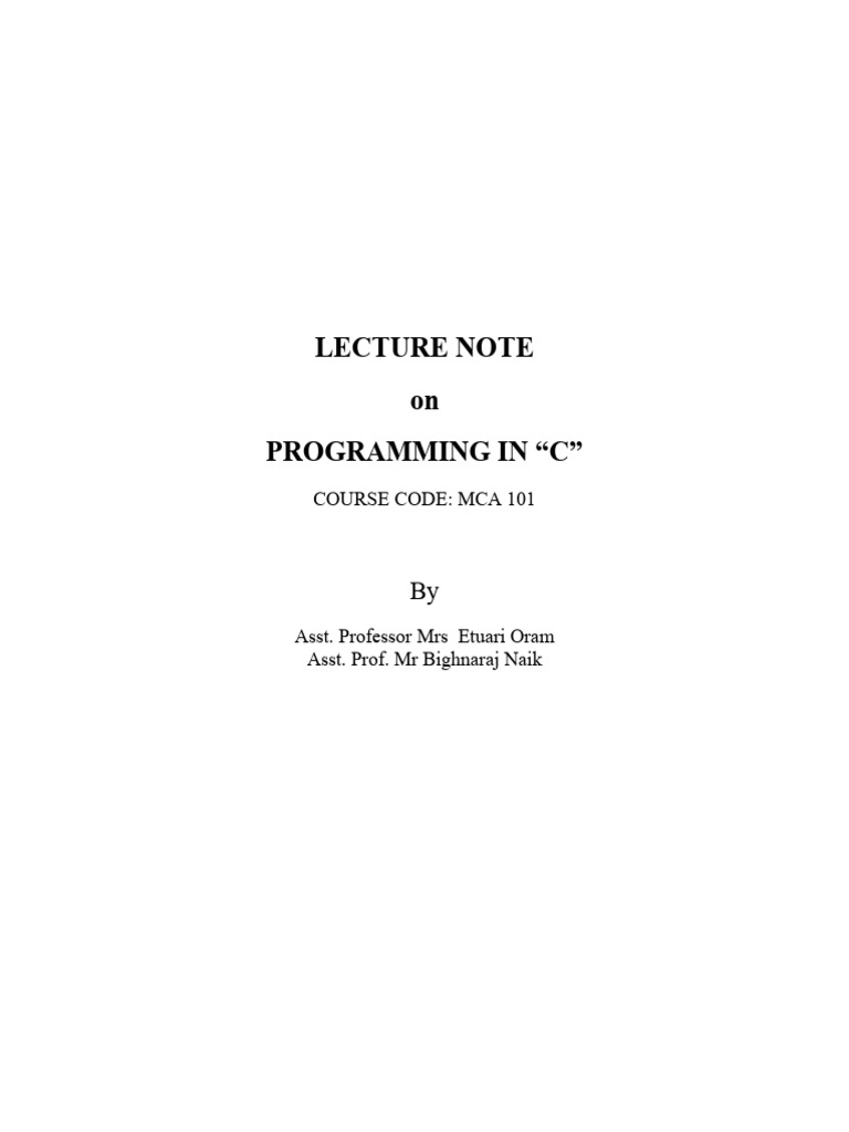 Unit 1 | PDF | Integer (Computer Science) | Programming